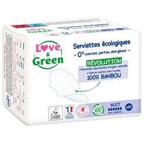 LOVE & GREEN Serviettes hypoallergéniques nuit