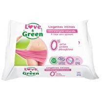 LOVE & GREEN Lingettes intimes apaisantes