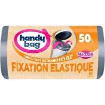 HANDY BAG Sacs poubelles fixation élastique 80% RECYCLE FE 50L
