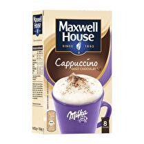 MAXWELL HOUSE Sticks soluble Cappuccino Milka  x 8  154g Maxwell House