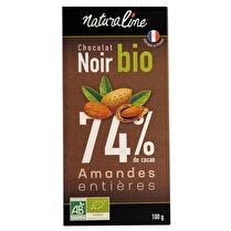NATURALINE Chocolat noir 74% cacao aux amandes