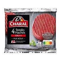 CHARAL Steak hachés x 4 15 % MG