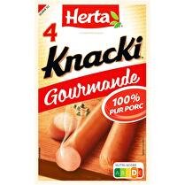 HERTA Knacki gourmande saucisses porc x4