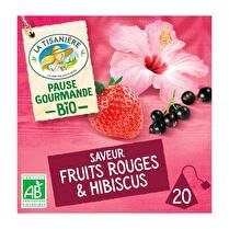 LA TISANIÈRE Pause gourmande bio fruits rouges et hibiscus 20 sachets