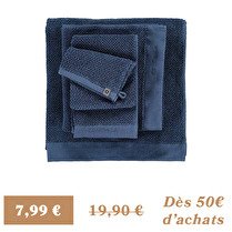 ESSENZA Set Serviette 50x100cm +  Gant de toilette 15x21cm, coloris bleu
