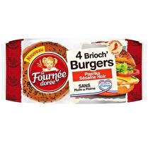 LA FOURNÉE DORÉE Brioch' burger Paprika et sésame noir - x 4