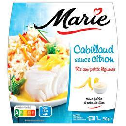 MARIE Cabillaud sauce citron riz aux petits légumes