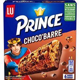 PRINCE LU Barres de céréales avec pépites de chocolat x6