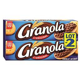 GRANOLA LU Biscuits sablés nappés de chocolat au lait 2x200g