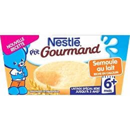 NESTLÉ P'tit gourmand - Dessert semoule au lait dès 6 mois + 4x100g