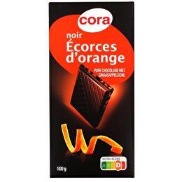CORA Chocolat noir aux écorces d'oranges confites