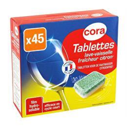 CORA Tablettes lave-vaisselle citron x45