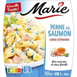 MARIE Penne au saumon crème d'épinards