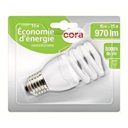 CORA Ampoule fluo compact blanc chaud E27 15W