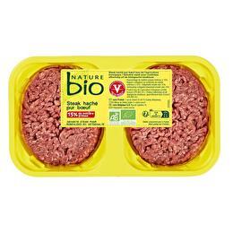 NATURE BIO Steaks hachés bio Pur boeuf, 15% M.G