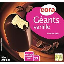 CORA Bâtonnet glacé vanille chocolat noir x3