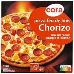 CORA Pizza chorizo cuite au feu de bois
