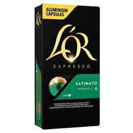 L'OR Capsules café espresso satinato intensité 6  x10