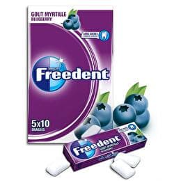 FREEDENT Chewing-gum myrtille 5x10 dragées