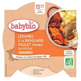 BABYBIO Légumes à la basquaise & poulet fermier dès 15 mois BIO