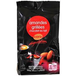 CORA Dégustation -  Amandes grillées enrobées de chocolat au lait
