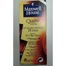 MAXWELL HOUSE Qualité filtre - Sticks café soluble x25