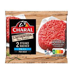 CHARAL Steaks hachés pur boeuf 5% M.G L'authentique façon bouchère