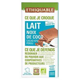 ETHIQUABLE Chocolat au lait noix de coco BIO