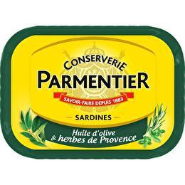 PARMENTIER Sardines à l'huile d'olive & herbes de Provence