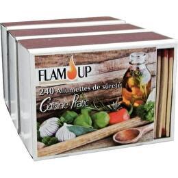 FLAM UP Allumettes Cuisine - lot de 3 boîtes de 240 (longueur 5cm)