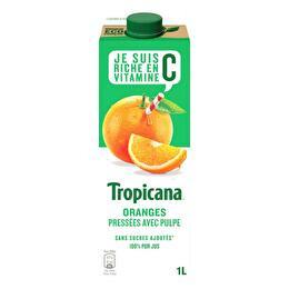 Acheter Tropicana Pur jus d'orange sans pulpe (bouteille verre), 1L