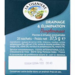 La Tisanière - Infusion drainage & elimination pamplemousse x25