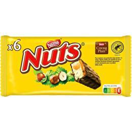 NESTLÉ Nuts - Barre de chocolat au lait caramel et fourrage noisette x6