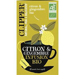CLIPPER Infusion citron gingembre BIO 20 sachets
