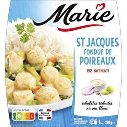 MARIE St Jacques fondue de poireaux, riz basmati