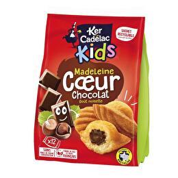 KIDS KER CADELAC Madeleines coeur chocolat goût noisette  x12