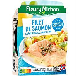 FLEURY MICHON Plat cuisiné  Filet de saumon pâtes basilic sauce citronnée - 280 g