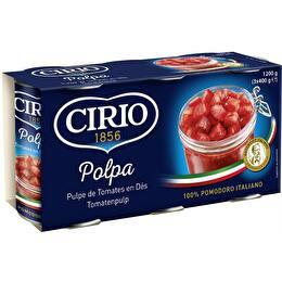CIRIO Pulpe de tomates en dès 100% origine 1/2 x 3
