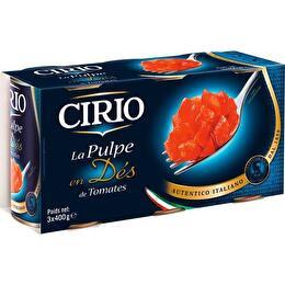 CIRIO Pulpe de tomates en dès 100% origine 1/2 x 3