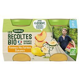 LES RÉCOLTES BIO BLÉDINA Pommes nectarines & bananes dès 6 mois