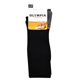 Olympia - Mi Chaussettes de travail Homme x 2, Noir/ Orange DX2