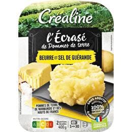 CRÉALINE Ecrasé de pomme de terre au beurre & sel de guerande barquette 2x200g