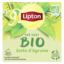 LIPTON Thé vert zeste d'agrumes BIO  x20