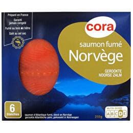 CORA Saumon fumé Norvège 6 tranches