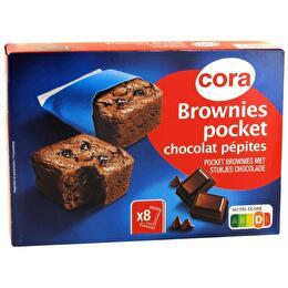 CORA Mini brownie chocolat pépites x8