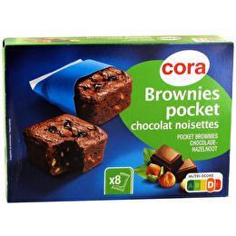 CORA Mini brownie chocolat noisettes x8