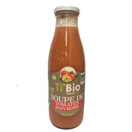 TIDÉLICE bio soupe tomates poivrons bouteille 75cl