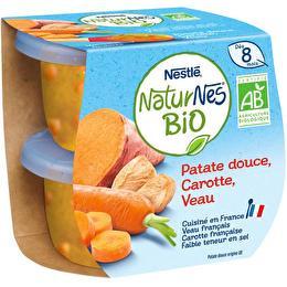 NATURNES NESTLÉ Naturnes patate douce, carotte veau 8mois x2