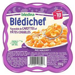 BLÉDINA Blédichef - Farandole de carottes & pâtes coquillettes dès 18mois