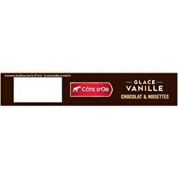 CÔTE D'OR Bâtonnets chocolat noisettes glace vanille x4
